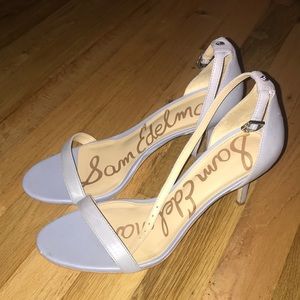 Sam Edelman Leather Kitten Heels in Periwinkle